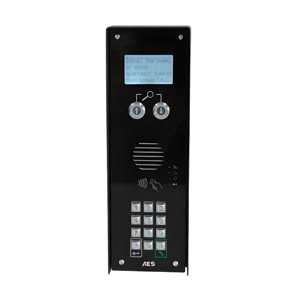 AES Multi-Resident 4G Cellular Callbox with LCD, Keypad, and Prox 125k Reader | All Security Equipment