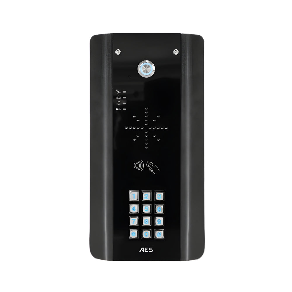AES PRIME-EDGE-ABK-US Prime EDGE 4G Cellular Powder Coat Architectural Callbox with Keypad & Prox 125k Reader | All Security Equipment