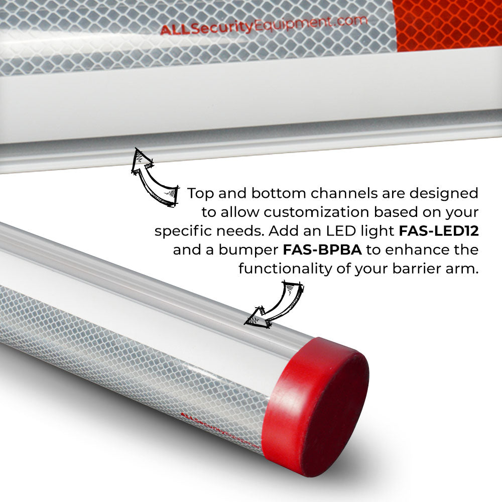 ASE 17' Universal LED Lighted Barrier Arm (2-pieces) FAS-17FTLEDBA | All Security Equipment