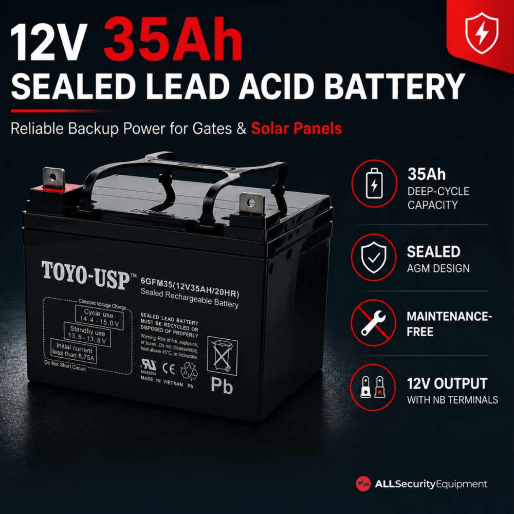 ASE Battery 35AH, 12V, Sealed Lead Acid NB Terminals FAS-12350 | All Security Equipment