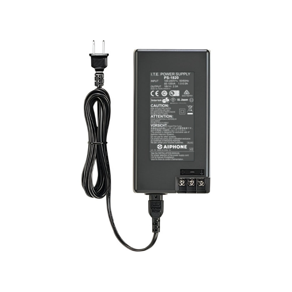 Aiphone PS-1820UL 18V DC Power Supply, 2A, UL Listed | ASE