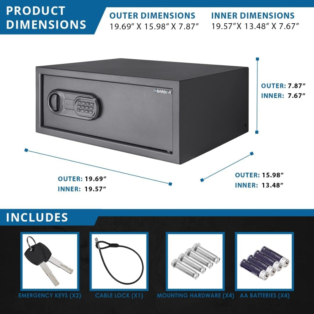 Barska AX13750 WL120 WardenLight 1.2 Cu. ft Digital Keypad Safe with Interior LED Light | All Security Equipment