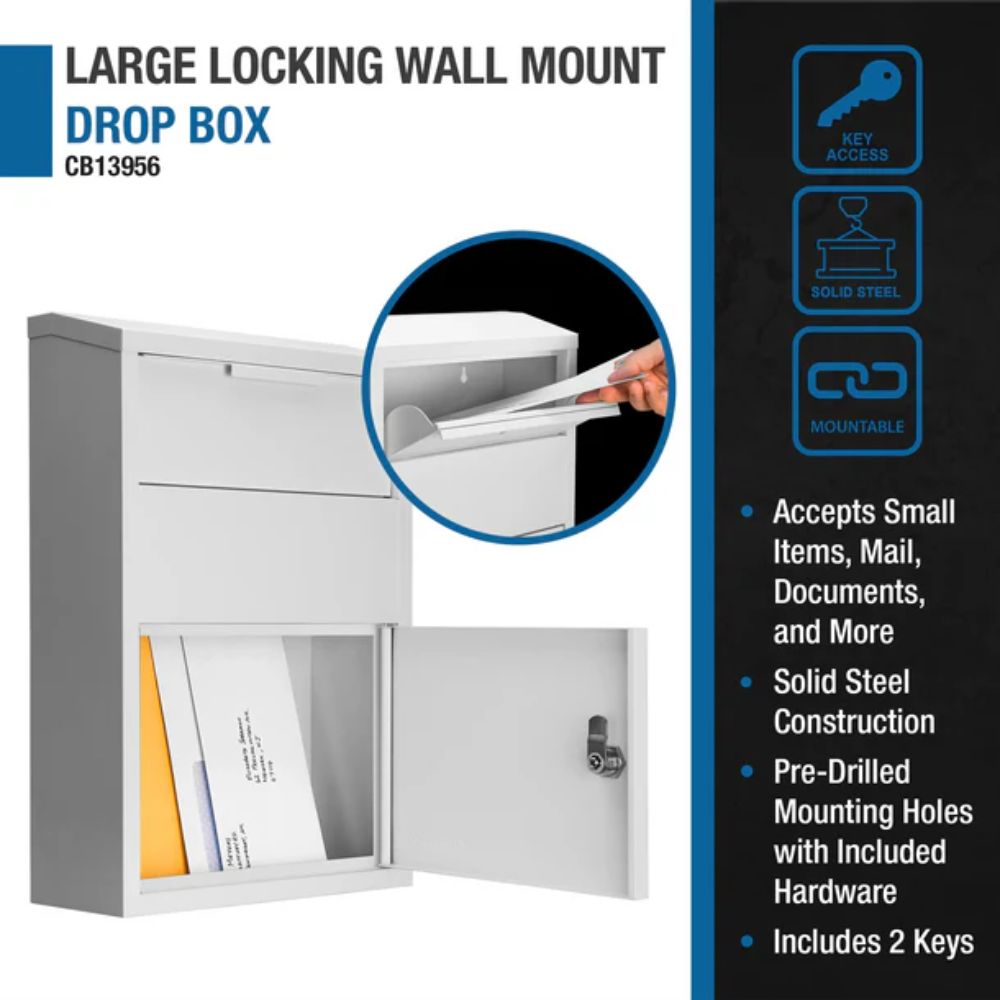 Barska Large Locking Wall Mount Drop Box | All Security Equipment