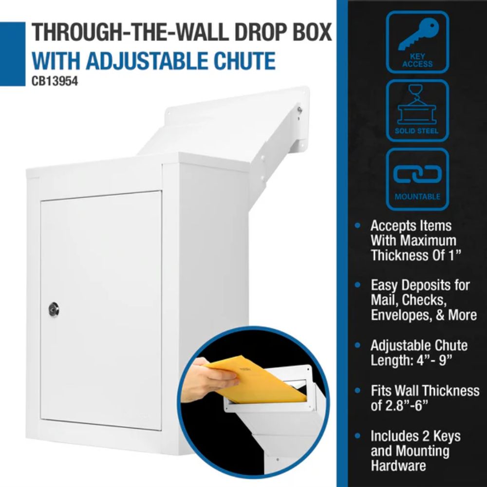 Barska Through-The-Wall Drop Box with Adjustable Chute | All Security Equipment