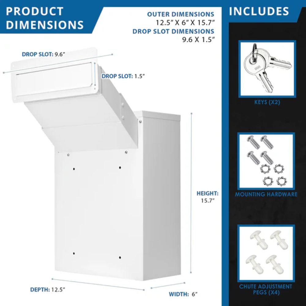 Barska Through-The-Wall Drop Box with Adjustable Chute | All Security Equipment