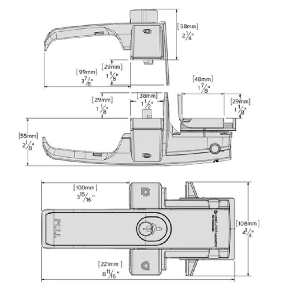 D&D Technologies LokkLatch Magnetic Brushed Trim Keyed Different LLMKDST