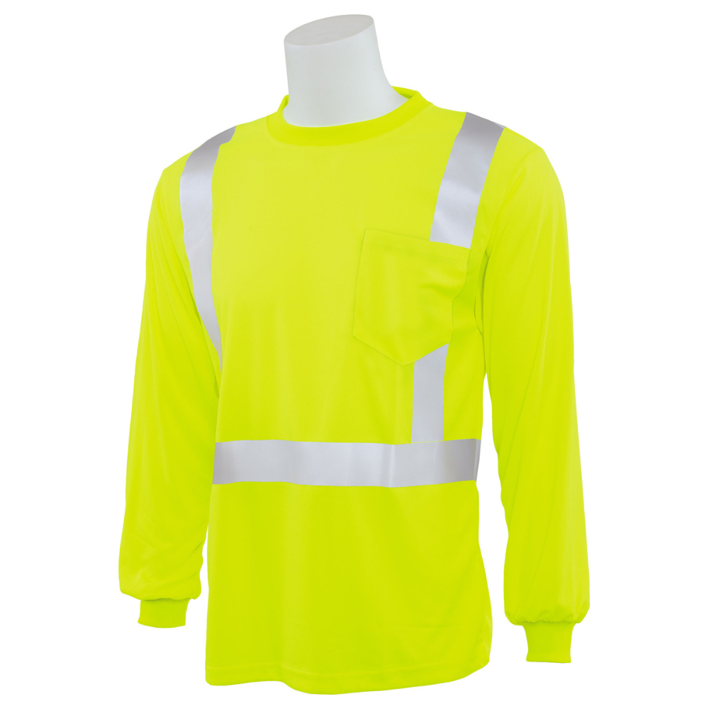 ERB Safety 9007S 107 Type R Class 2 Long Sleeved T-shirt (Lime)