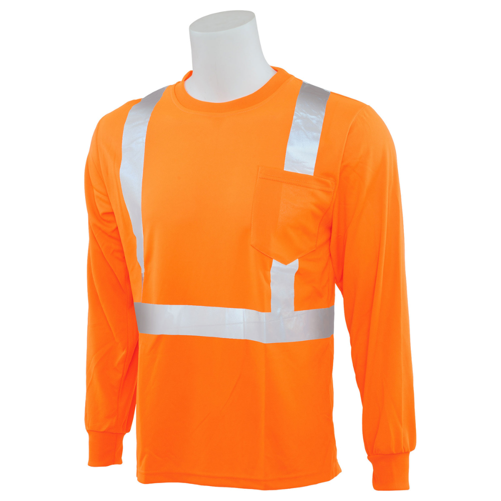 ERB Safety 9007S ANSI/ISEA Type R Class 2 Long Sleeved T-shirt (Orange)