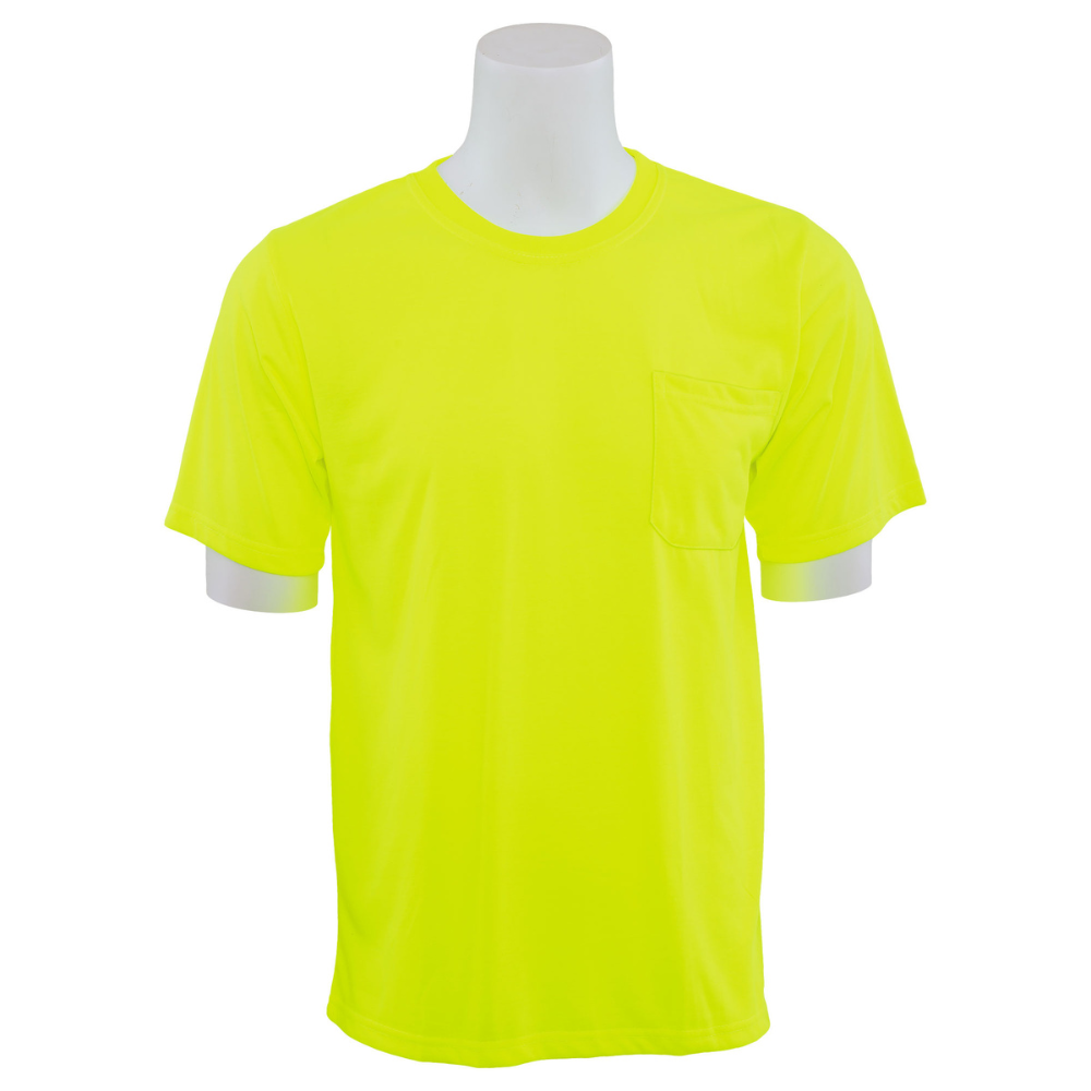 ERB Safety 9601 HWT Non-ANSI Short Sleeved T-Shirt (Hi-Viz Lime) Pack of 7