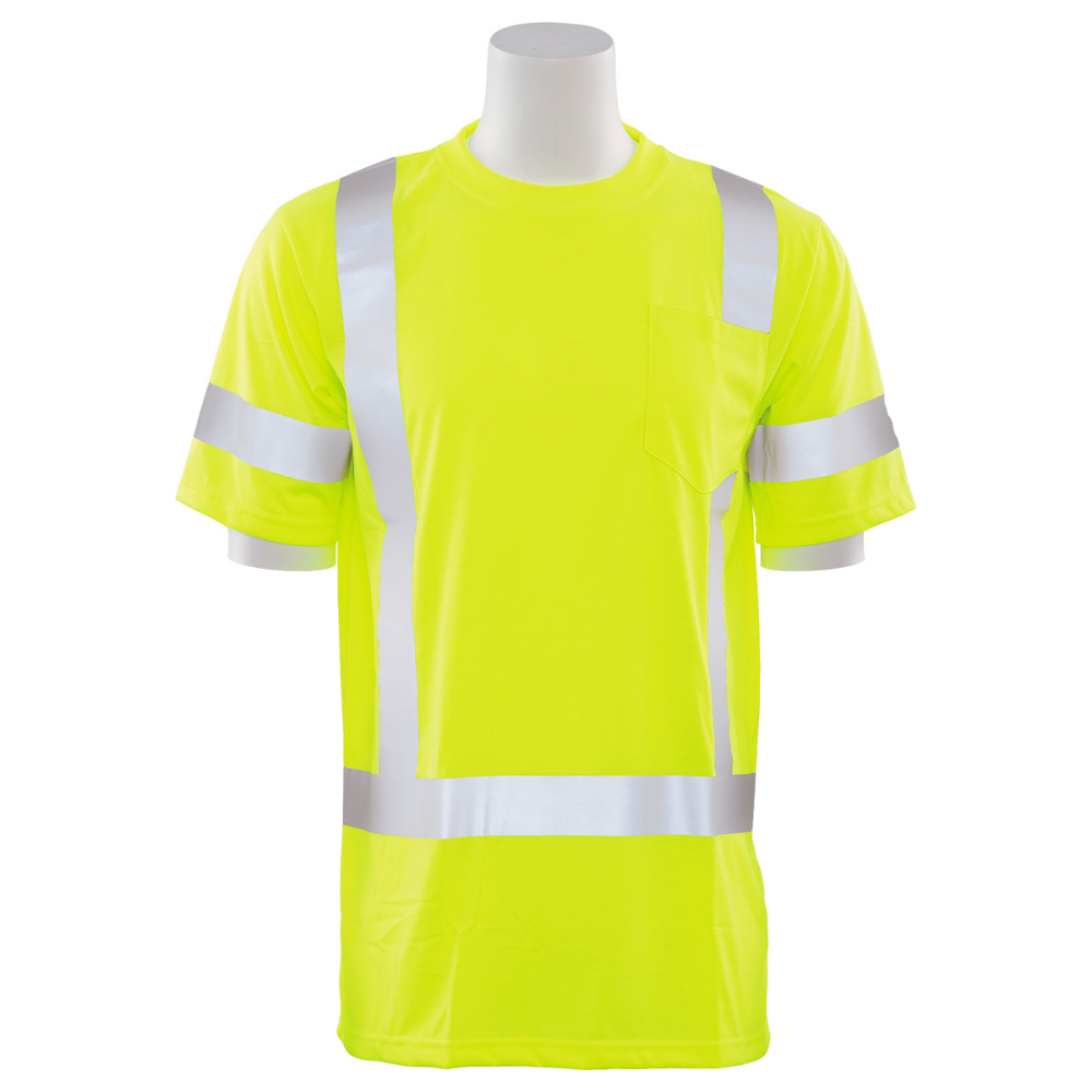 ERB Safety 9801S Short Sleeved T-shirt w/ Reflective Trim (Lime)