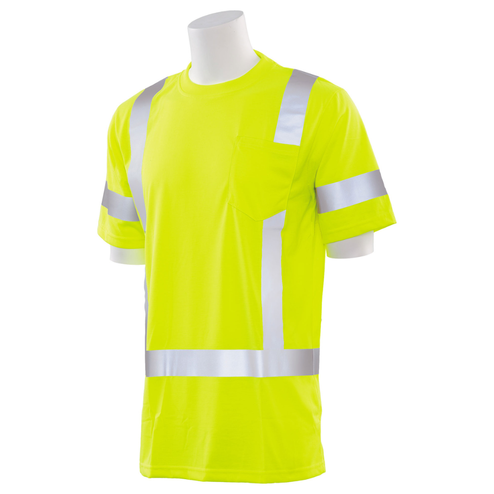 ERB Safety 9801S Short Sleeved T-shirt w/ Reflective Trim (Lime)