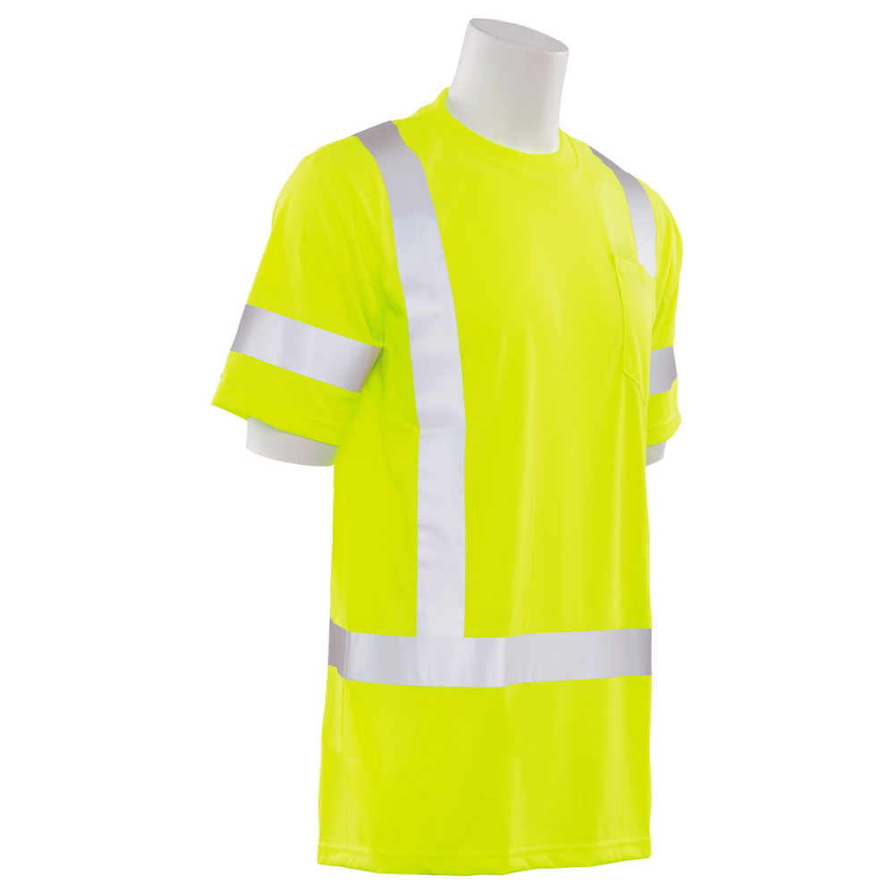 ERB Safety 9801S Short Sleeved T-shirt w/ Reflective Trim (Lime)