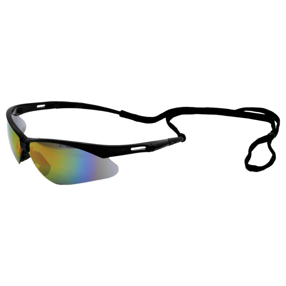 octane goggles ERB Safety 15333 Octane Safety Glasses Black Frames Hi Res Mirror Lens