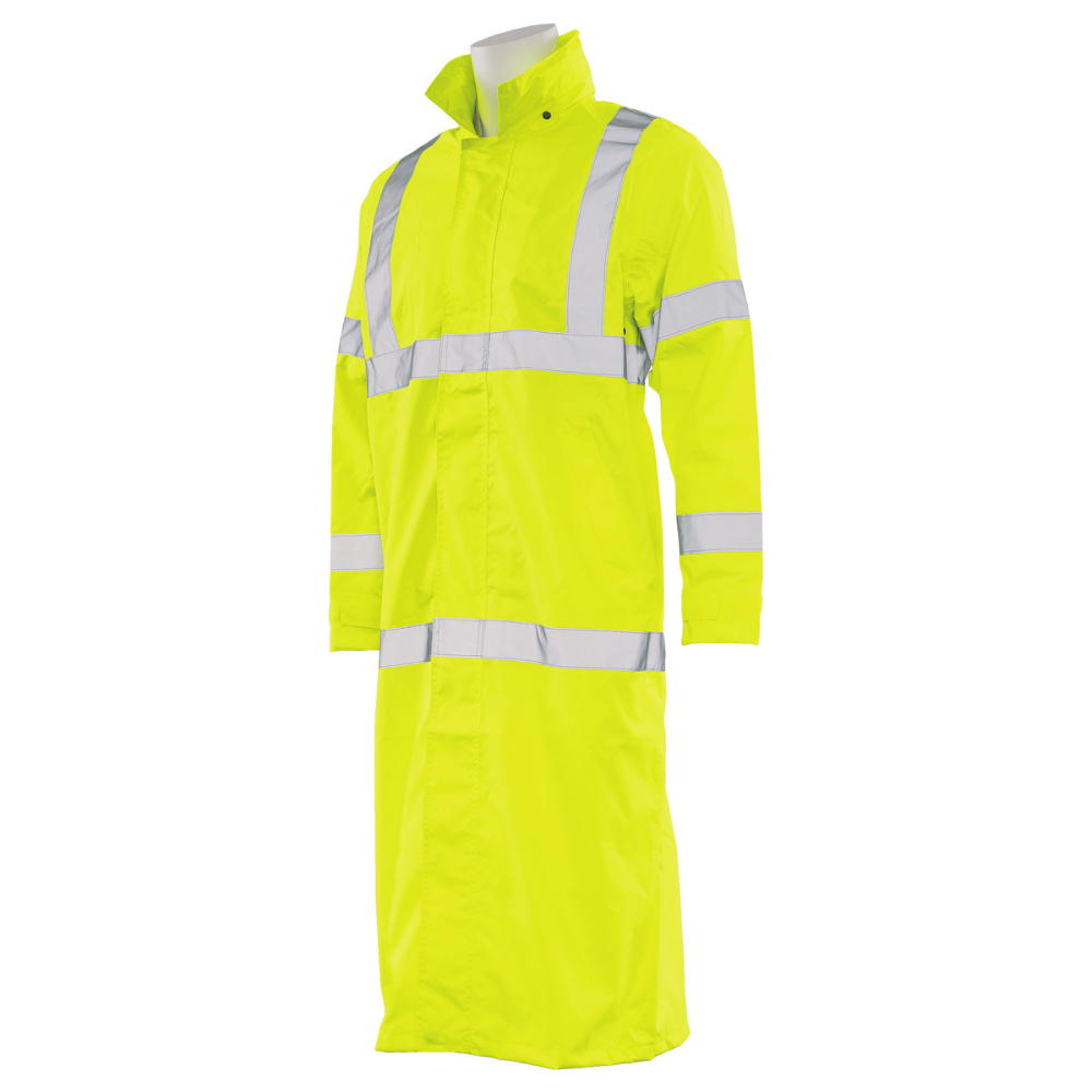 ERB Safety S163 Class 3 Long Rain Coat (Hi-Viz Lime)