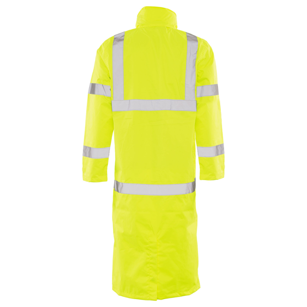 ERB Safety S163 Class 3 Long Rain Coat (Hi-Viz Lime)