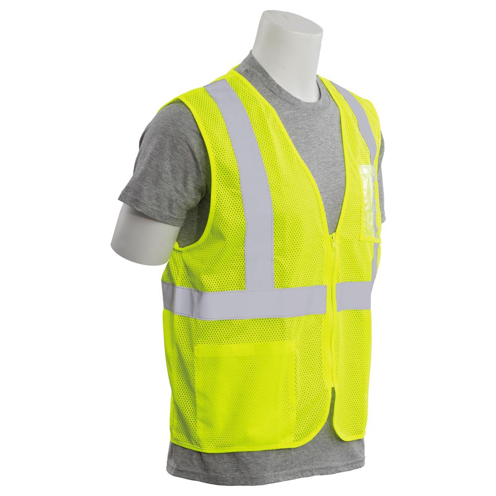 ERB Safety S363ID Vest w/ID Pocket (Lime) | All Security Equipment