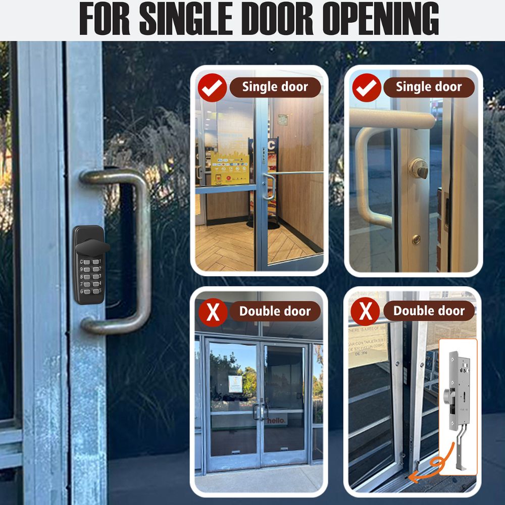 Easilok Keyless Keypad Storefront Door Lock Deadbolt Black SK11-B29D