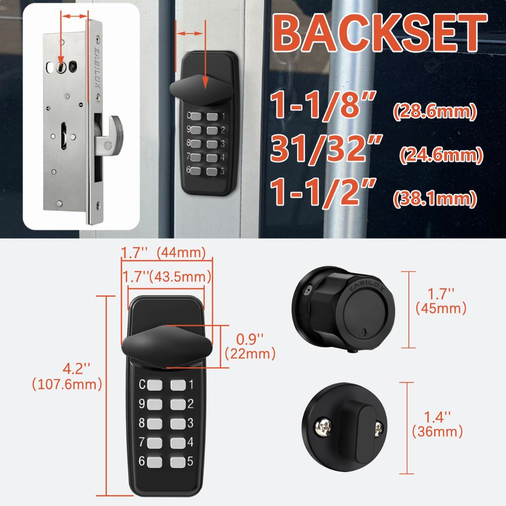Easilok Keyless Keypad Storefront Door Lock Deadbolt Black SK11-B29D