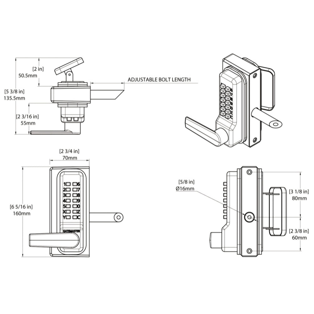 GateMaster BQDGRR1030 Superlock Quick Exit Left-Hand Keypad | ASE