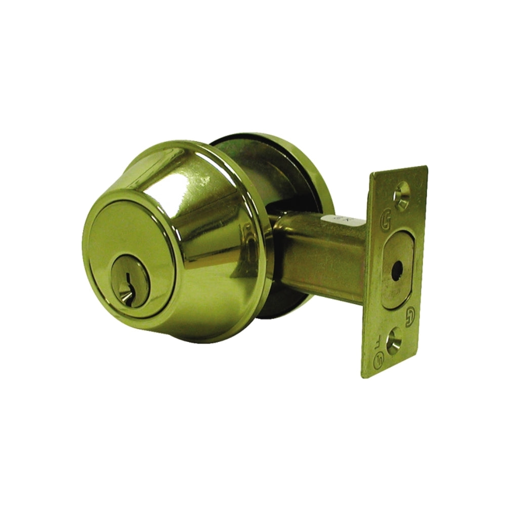 General Lock D160 605 6WL C Bright Brass Grade 2 Single Cylindrical Deadbolt (Schlage C Keyway) | All Security Equipment