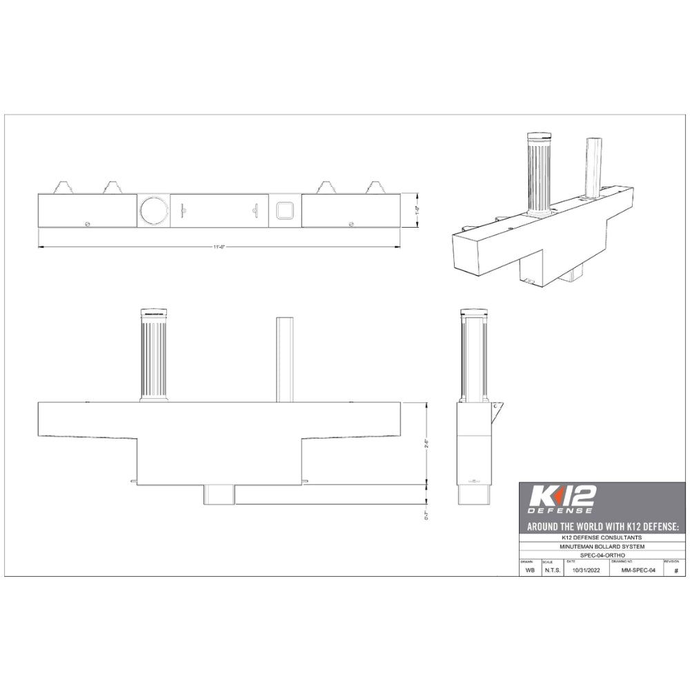 K12 Defense Minuteman - Manually Retractable Bollards