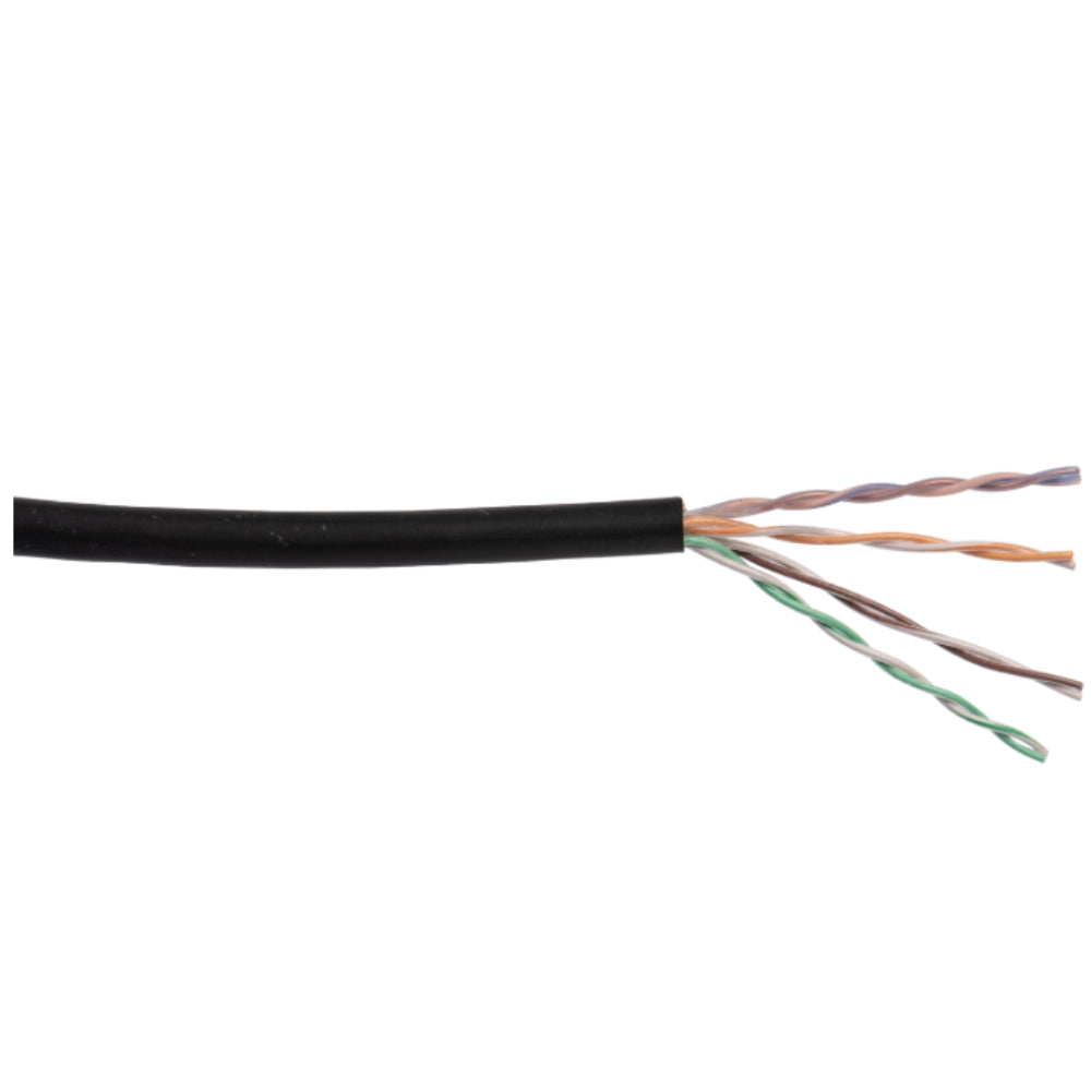 Liberty Cable 24-4P-L5-EN-DB 24 AWG 4 Pair Solid Direct Burial, Twisted, Unshielded LAN Cable, Black (1000') | All Security Equipment