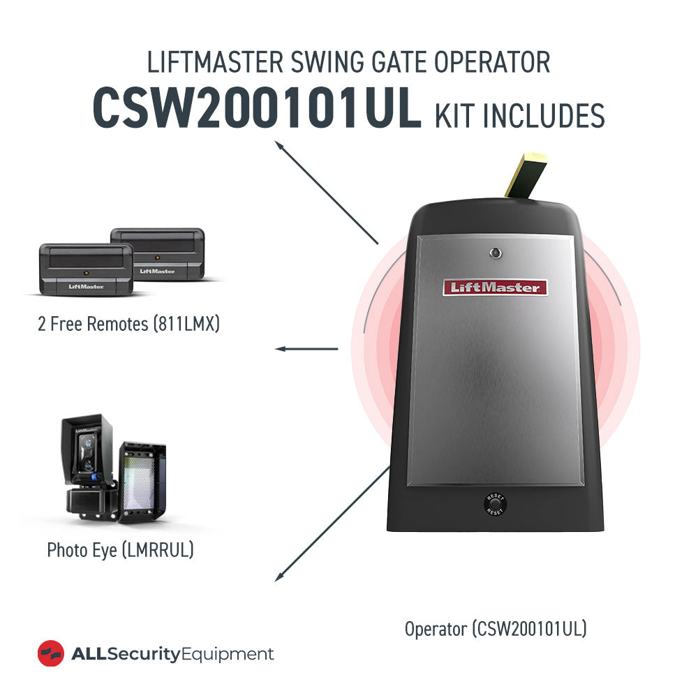 LiftMaster CSW200101UL 1 HP Commercial Swing Gate Operator Includes