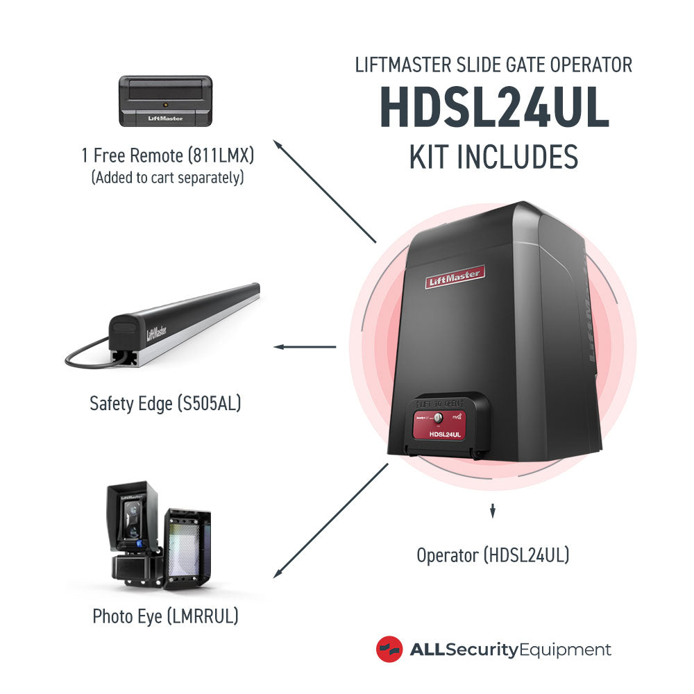 LiftMaster HDSL24UL 24VDC Heavy-Duty Variable Speed Slide Gate Operator
