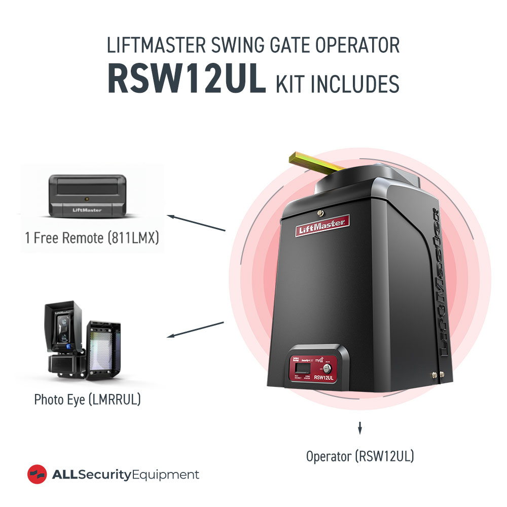 LiftMaster RSW12UL Residential Light Commercial Swing Gate Operator