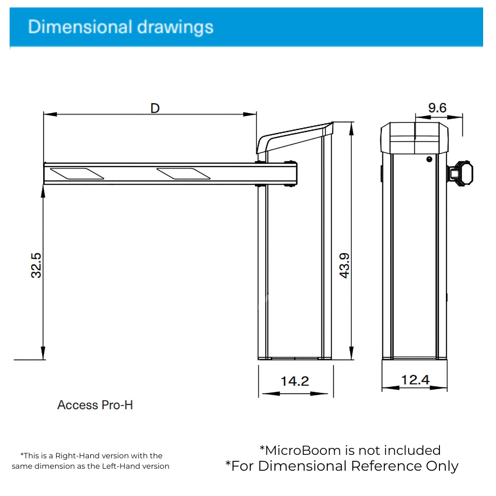 Magnetic Autocontrol Access Pro-H Left-Hand Barrier Gate Operator Only | All Security Equipment