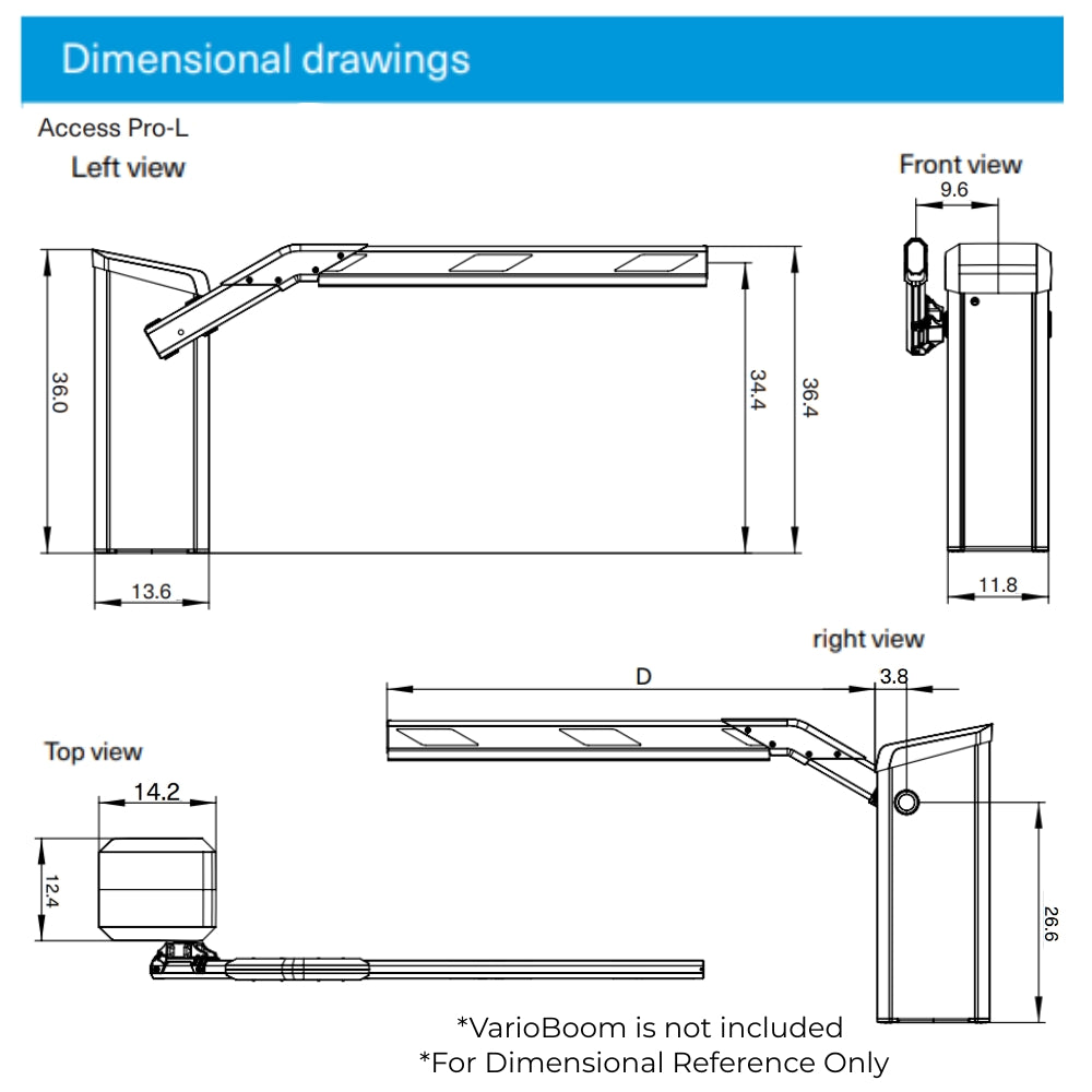 Magnetic Autocontrol Access Pro-L Left-Hand Barrier Gate Operator Only | All Security Equipment