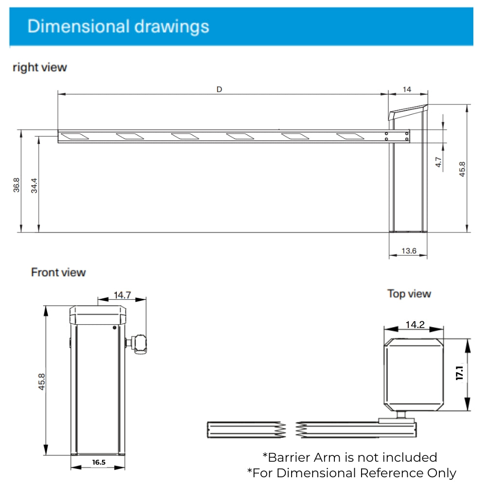 Magnetic Autocontrol Access XL2 Right-Hand Barrier Gate Operator Only | All Security Equipment