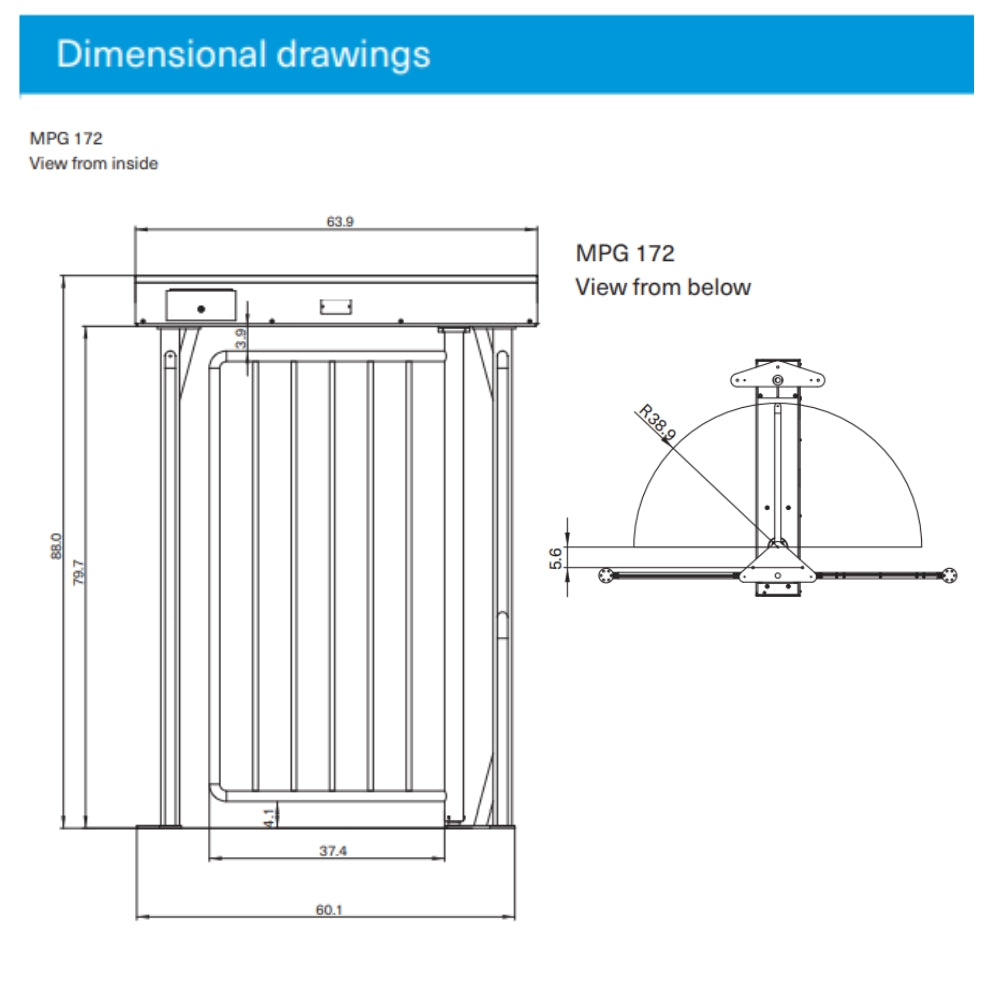 Magnetic Autocontrol MPG Motorized Pedestrian Gate MPG-172C-C100