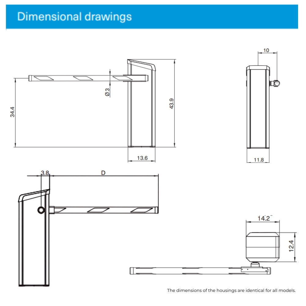 Magnetic Autocontrol Toll Barrier with Swing-away MicroBoom 12ft.