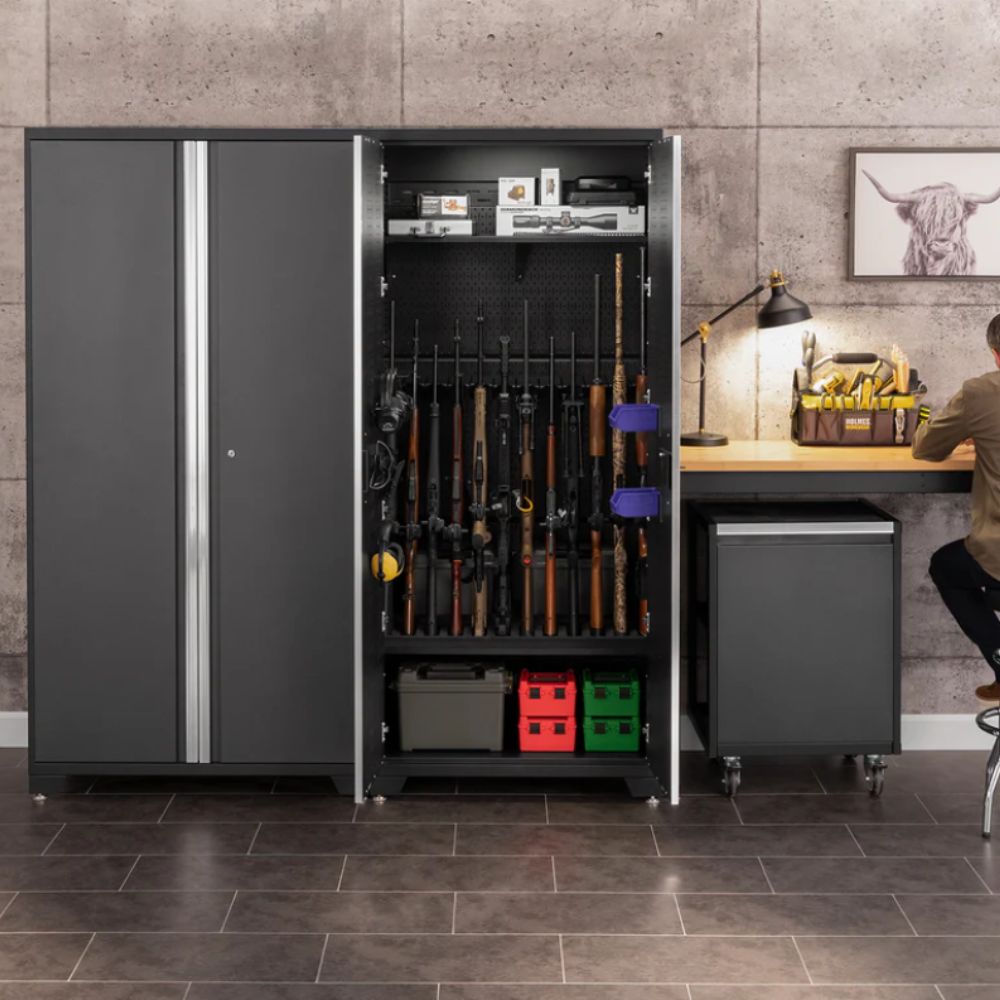NewAge 36 in. Secure Gun Cabinet with Accessories Gray Door 54001