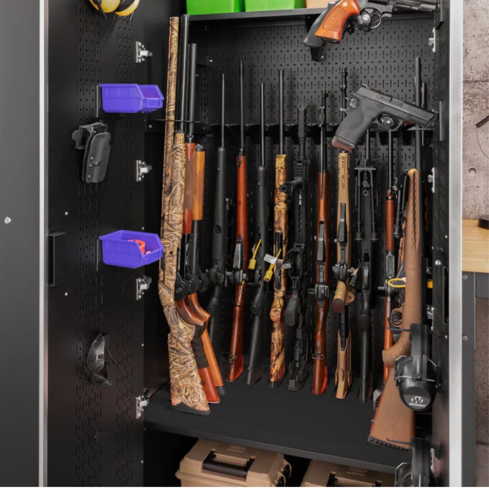NewAge 36 in. Secure Gun Cabinet with Accessories Gray Door 54001