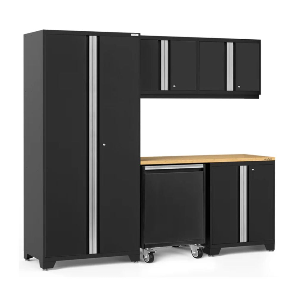NewAge Products Pro Series 6 Piece Cabinet Set Black Frame/Black Door