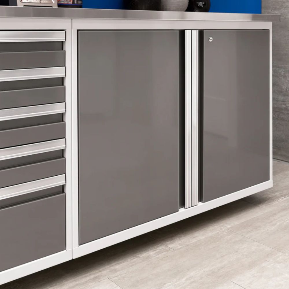 NewAge Pro Series 6pc Cabinet Set Platinum Base, Locker & Utility Cart