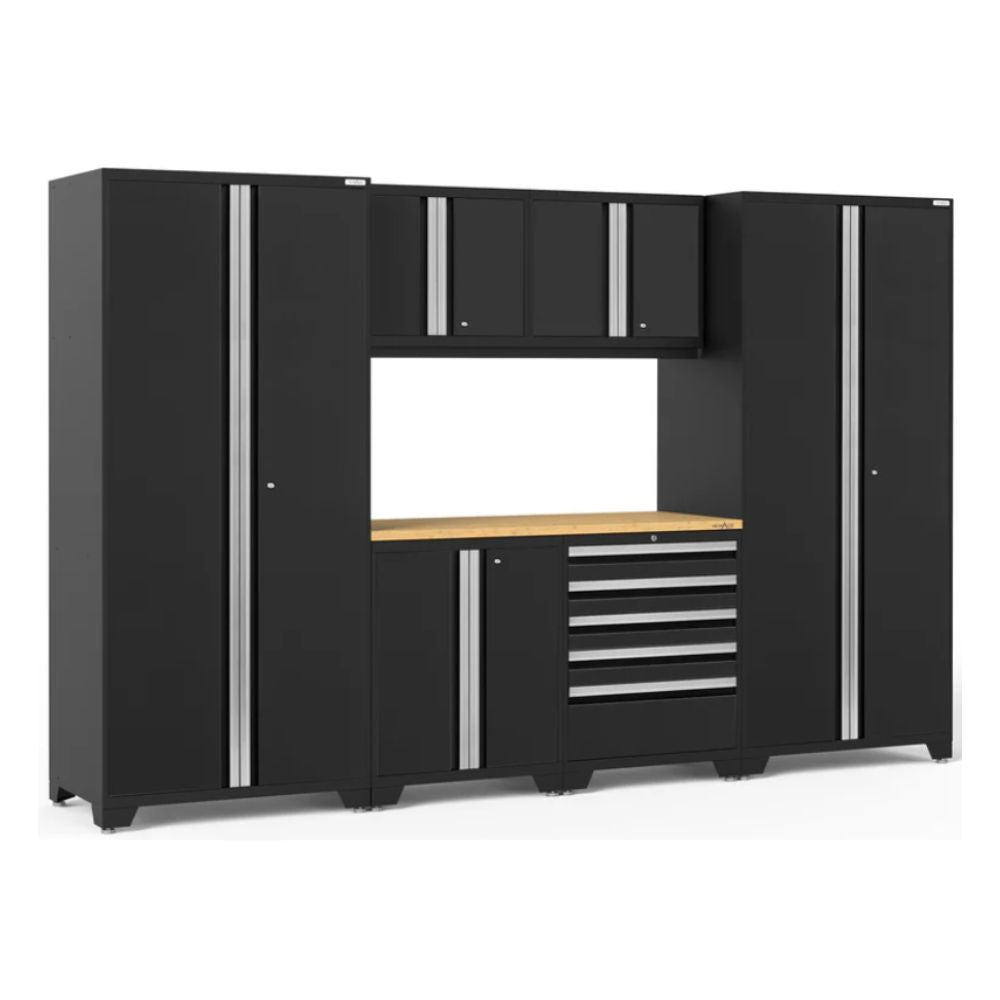 NewAge Pro Series 7 Piece Cabinet Set (Black Frame with Black Door)
