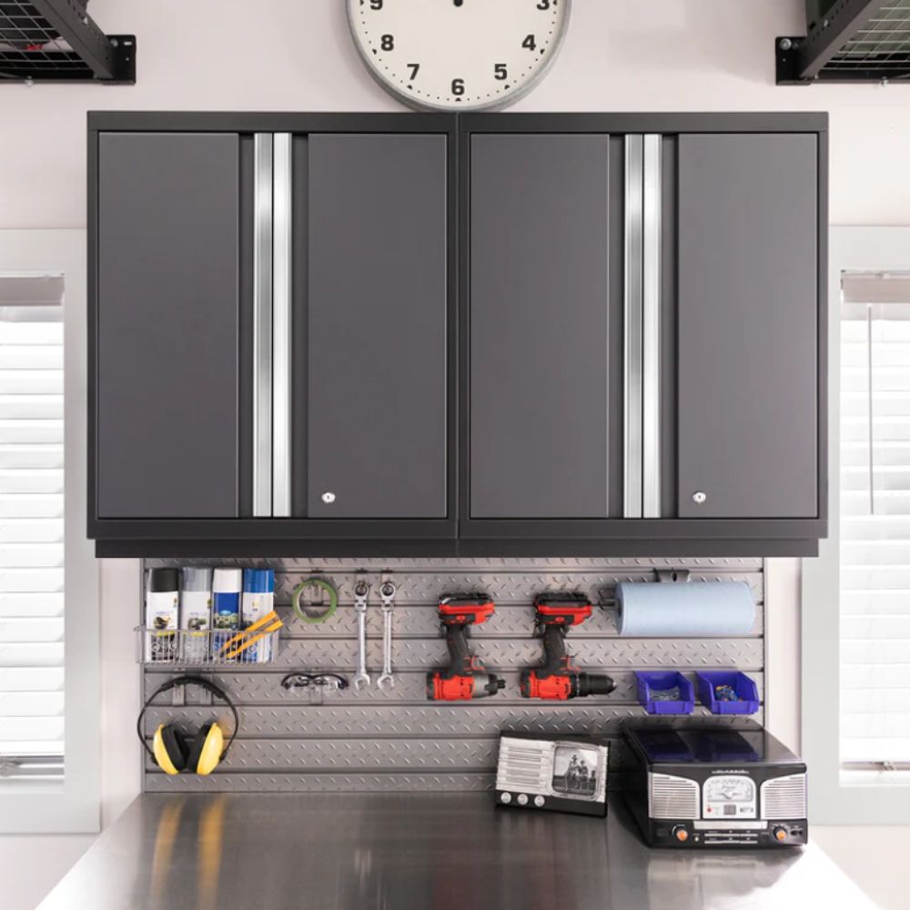 NewAge Pro Series 7 Piece Cabinet Set (White Frame with Platinum Door)