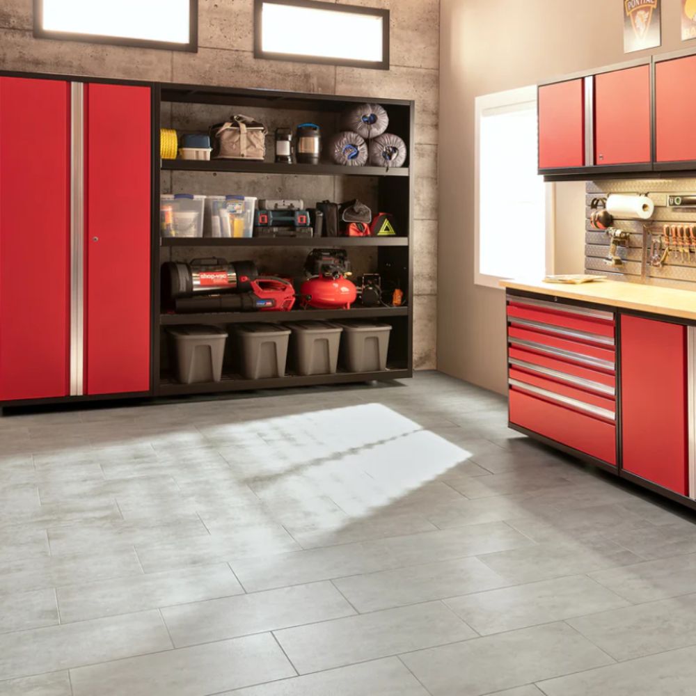 NewAge Products Pro Series 5 Piece Cabinet Set Black Frame/Red Door