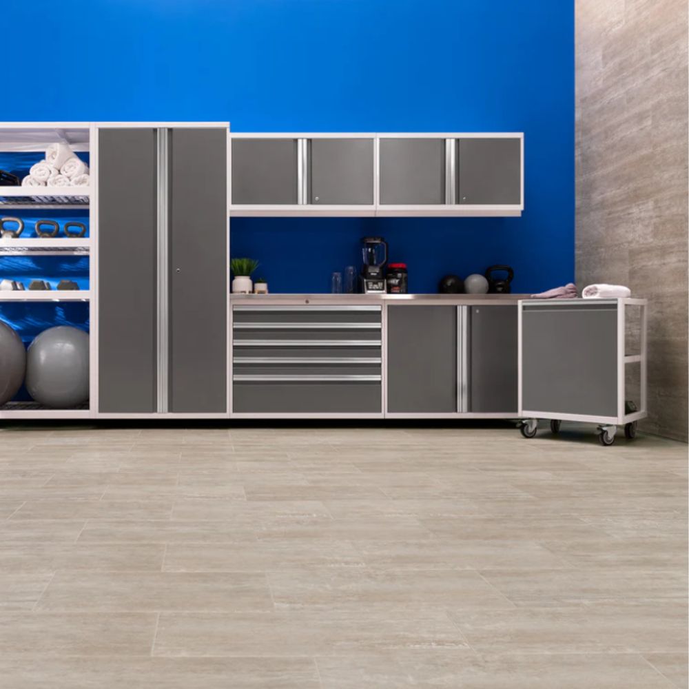 NewAge Products Pro Series 5 Piece Cabinet Set White Frame with Platinum Door