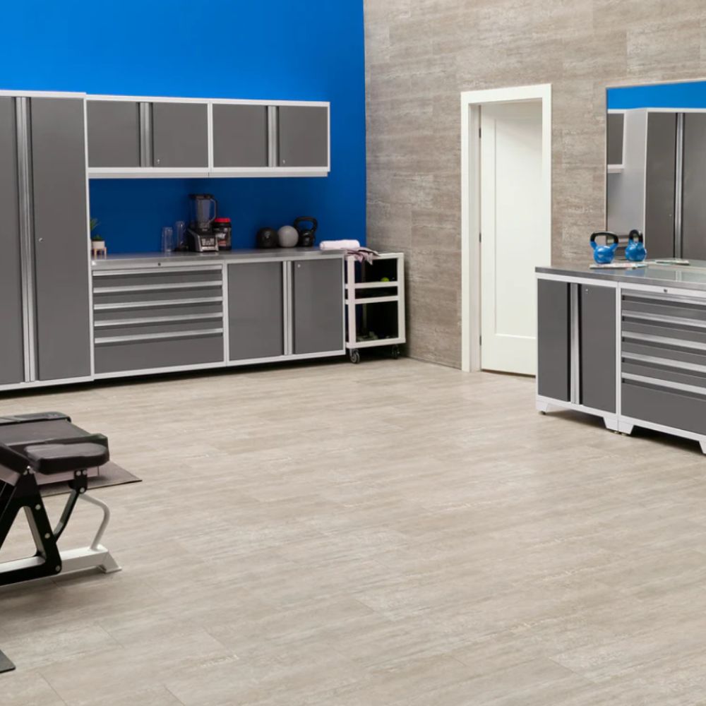 NewAge Products Pro Series 5 Piece Cabinet Set White Frame with Platinum Door