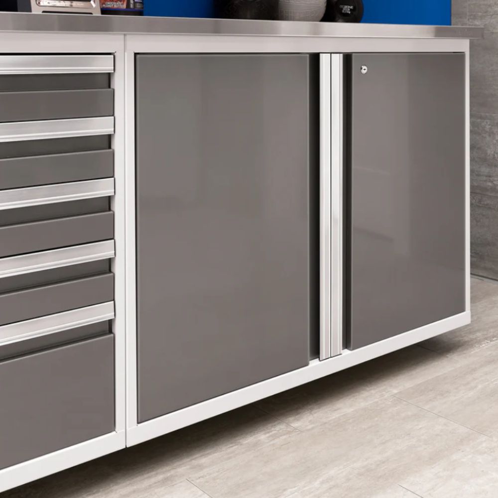 NewAge Products Pro Series 9pc. Cabinet Set White Frame/Platinum Door