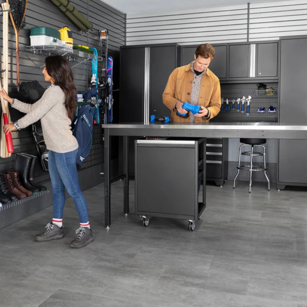 NewAgePro Series Adjustable Height Workbench Black/Stainless Steel