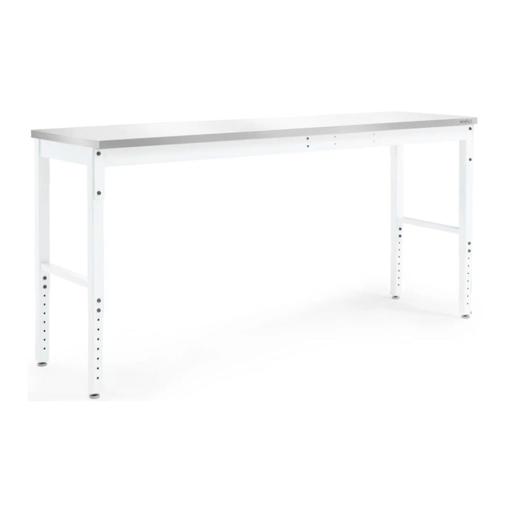 NewAge Pro Series Adjustable Height Workbench White Stainless Worktop