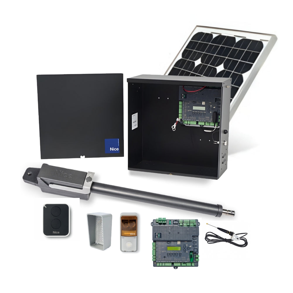 Nice O-T12L1-SLR-KIT TITANKIT 12L1 Solar Swing Gate Operator Kit | All Security Equipment