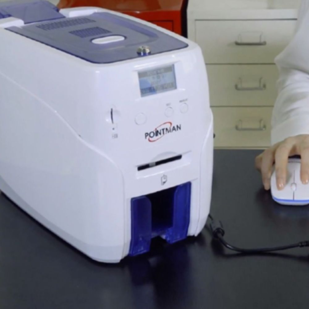 Pointman N21-1001-00 Nuvia N20D Dual-Sided Card Printer w/ ISO Magnetic Stripe Encoder