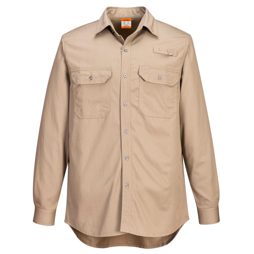 Portwest FR705 - Vented FR Shirt (Khaki) | All Security Equipment