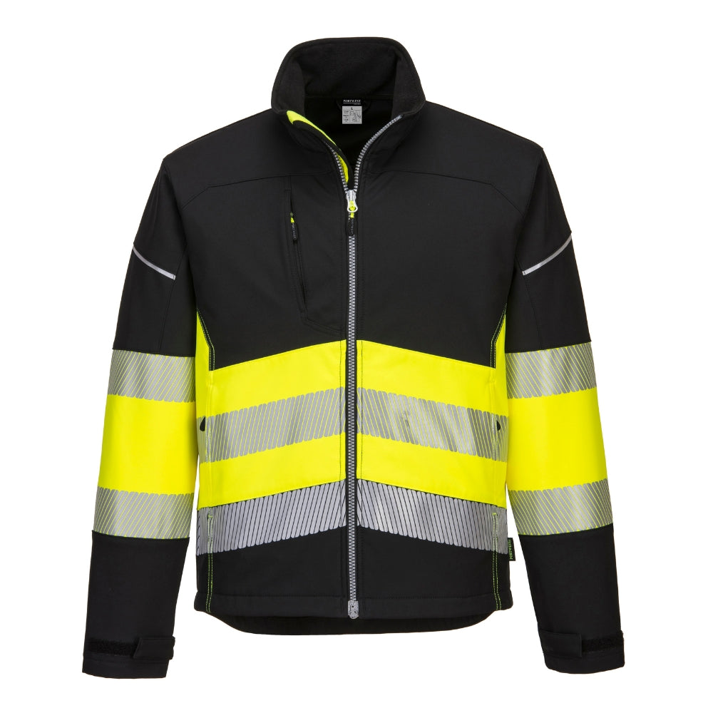 Portwest PW375 - PW3 Hi-Vis Class 1 Softshell Jacket (Black/Yellow)